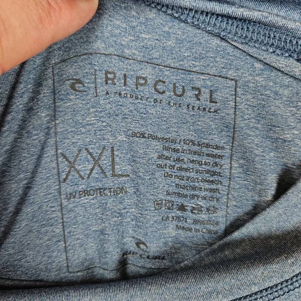 Rip Curl Rash Guard Kids XXL Blue Long Sleeve‎ Crew Neck Surf UV-Protective